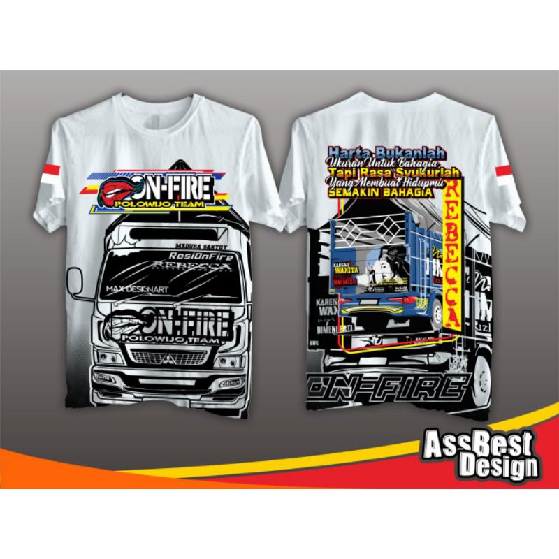 Kaos Truk ON-FIRE || Kaos Truk Rebecca On-Fire || ORIGINAL 1000%