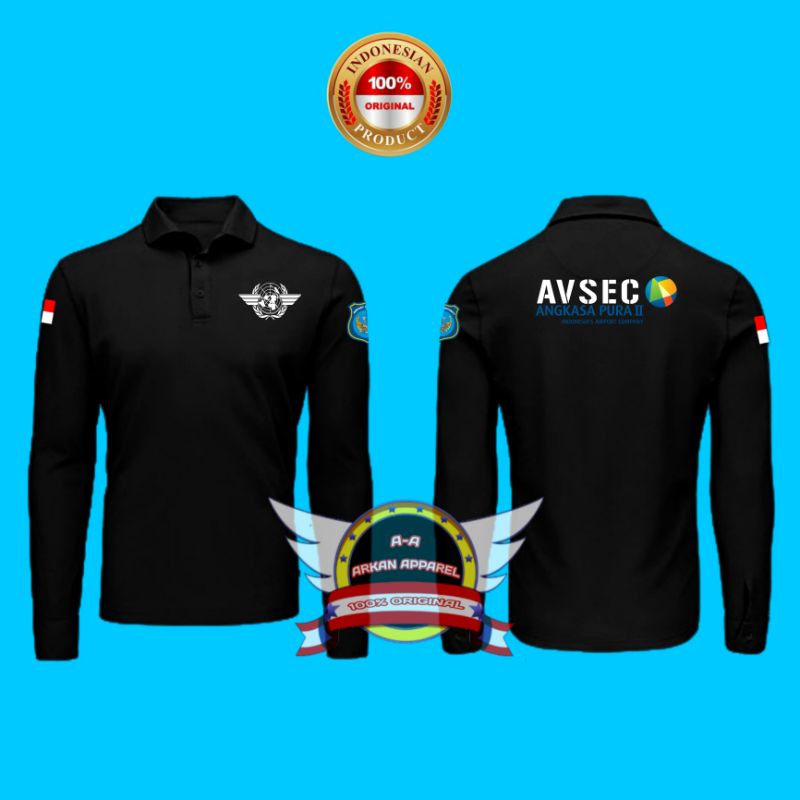 KAOS KERAH AVSEC ANGKASA PURA II POLO SHIRT AVSEC TERBARU
