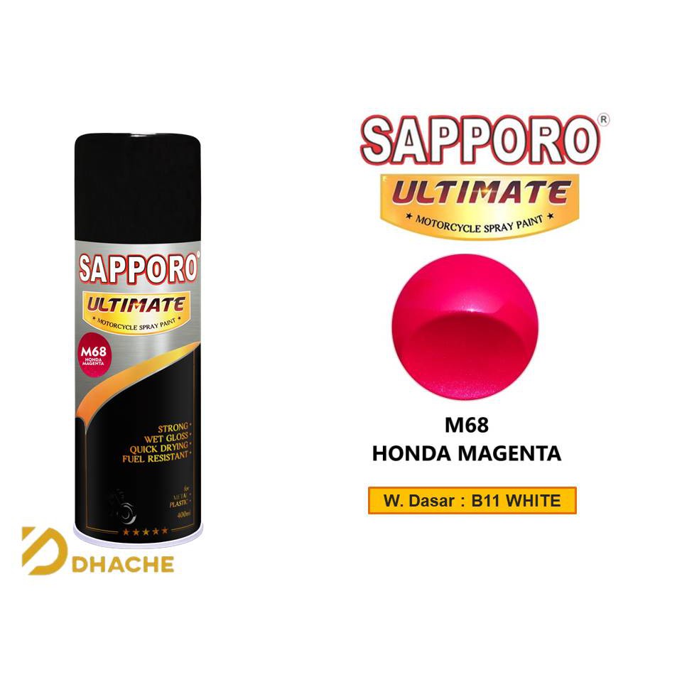 Cat Semprot Sapporo Ultimate M68 Honda Magenta / Sapporo Spray / Pilok / Pylox