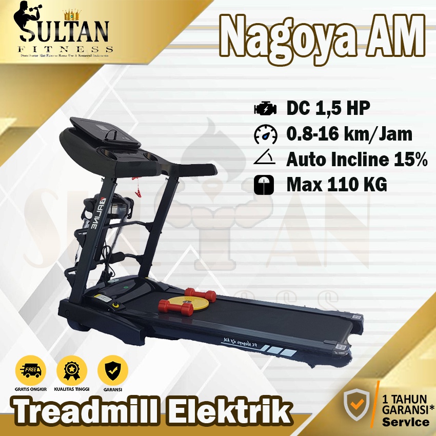 Treadmill Elektrik FC Nagoya M alat fitness rumahan Manual Incline