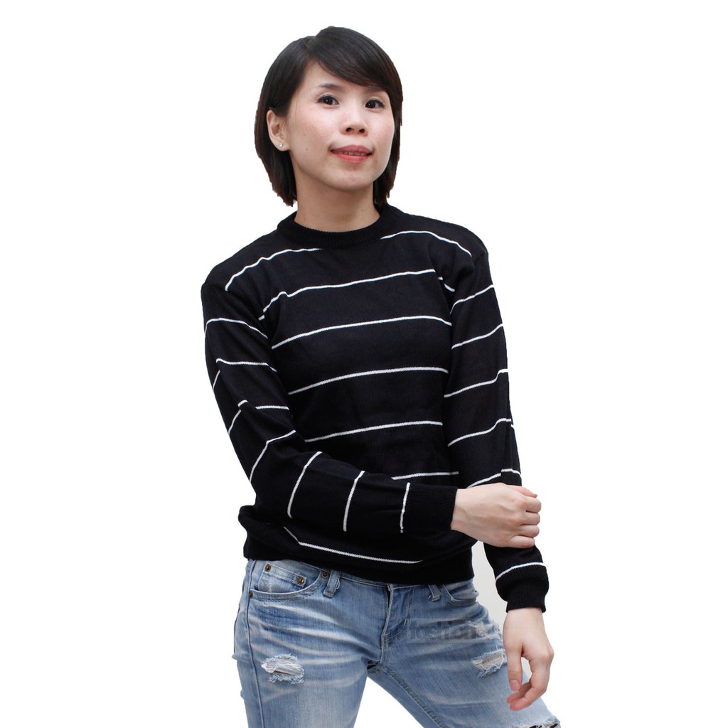 Sweater Rajut Wanita BERSHKA Stripe | Baju Rajut BERSHKA WANITA