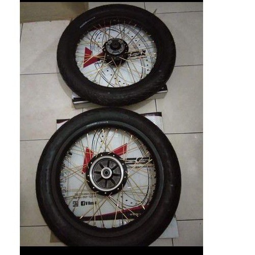PAKET RODA SET TINGGAL PASANG RX KING TROMOL ORIGINAL BAN IRC 275/300 VELEG ROSSI RING 18