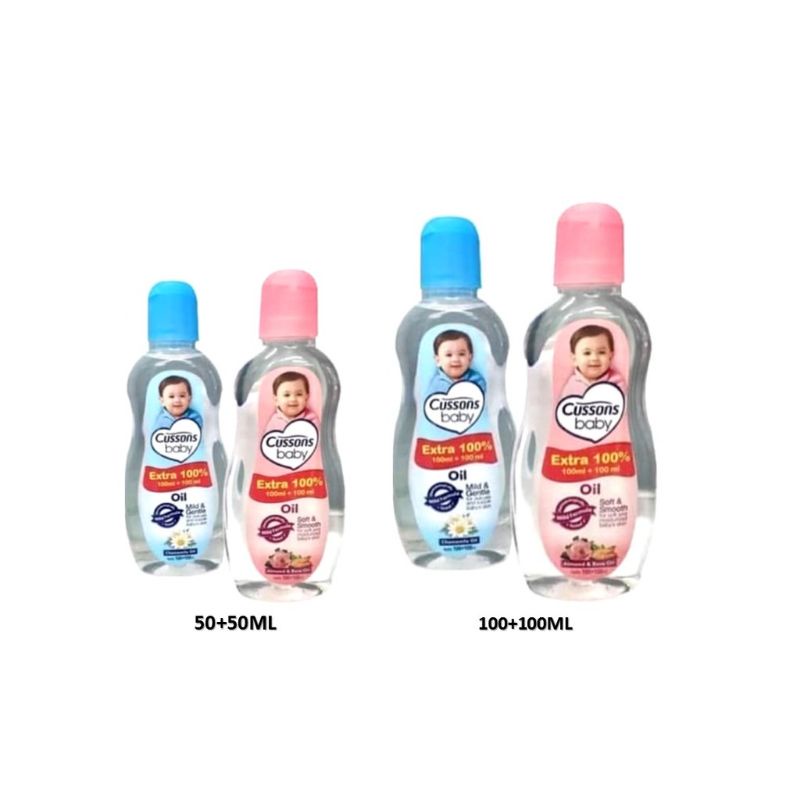 Cussons Baby Oil Mild Lotion Soft &amp; Smooth 50+50ml 100+100ml Cusson BabyOil - Minyak Pijat Bayi