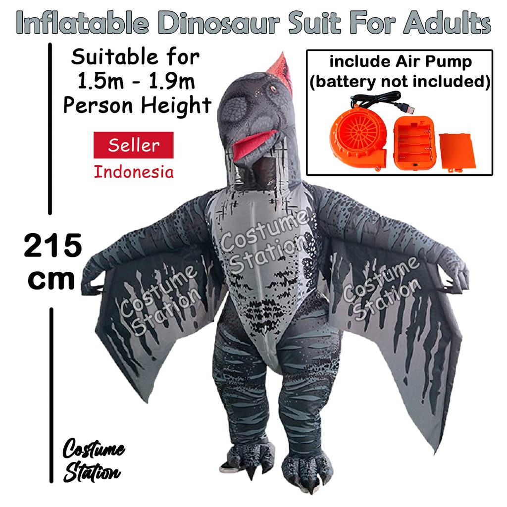 Kostum Dinosaurus Pterosaur / Costume Dinosaurs Dino Pterodactyl Hewan Binatang Burung Dewasa angin