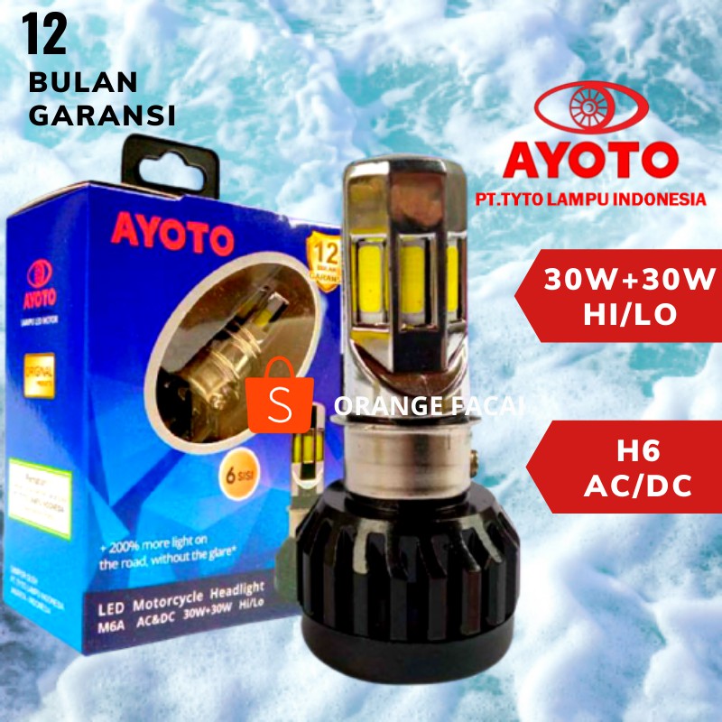 MELON FACAI Lampu led motor M6A AYOTO 6sisi AC/DC H6(12bulan garansi)