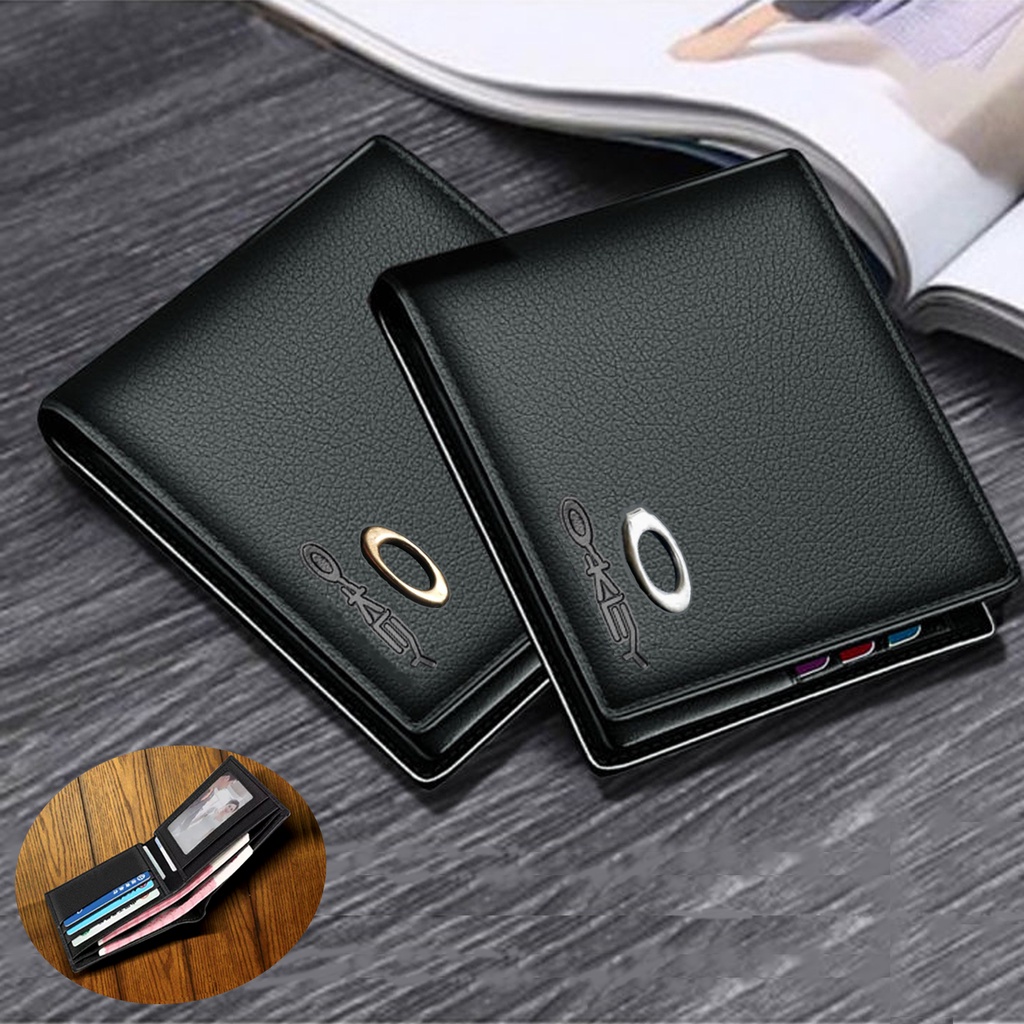 Dompet Pria Lipat Pendek Polos Simple Elegan Terbaru 2021 Multifungsi Extra Slot Kartu Kulit PU Asli Original Keren Murah Mewah Muat Banyak Kekinian Viral