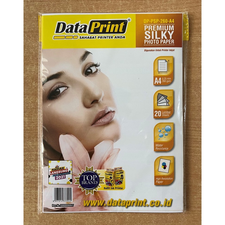 Kertas Foto A4 Data Print Premium Silky Photo Paper A4 260 gsm 20 Sheets