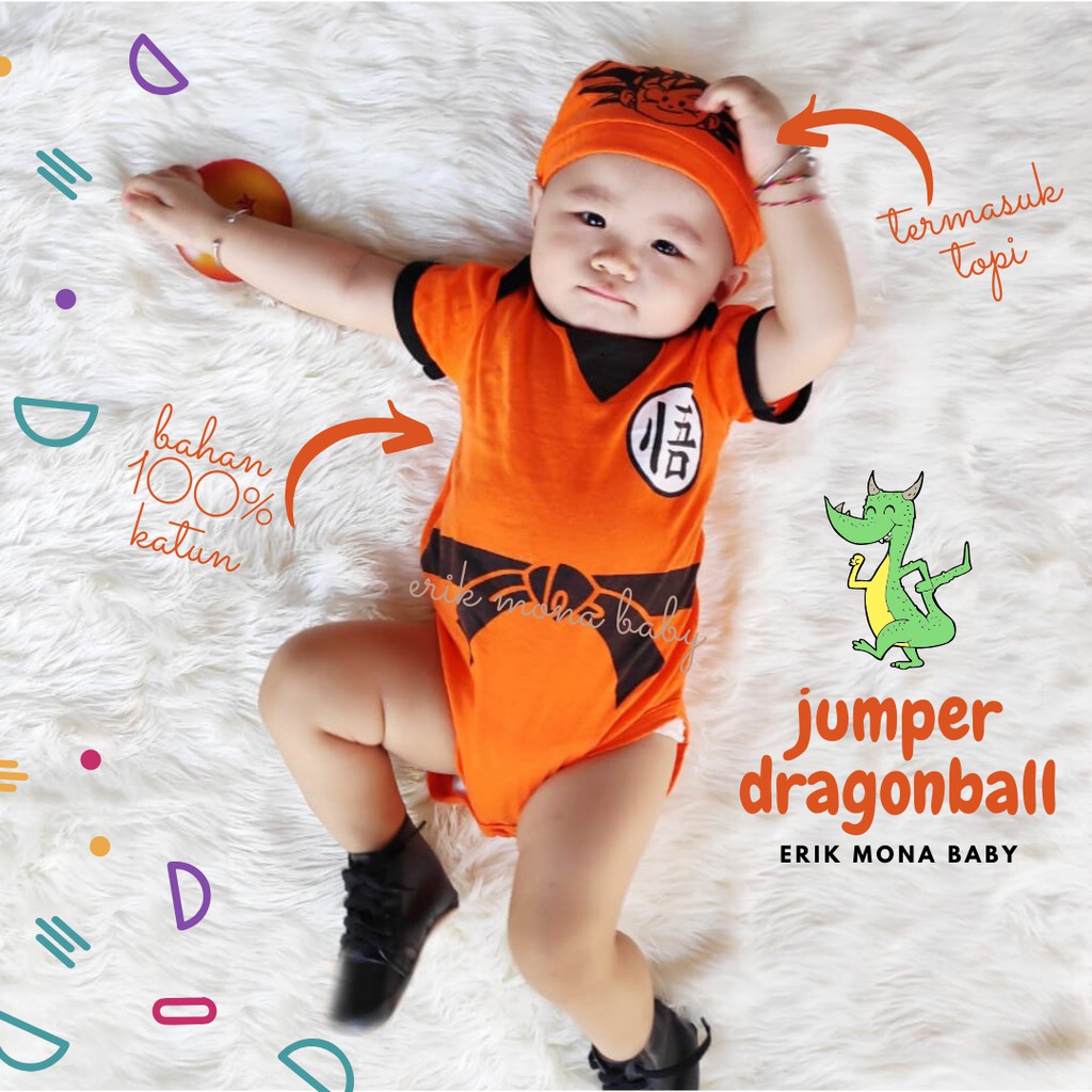 ❤️baju bayi jumper bayi ❤️model karakter dragonball murah lucu