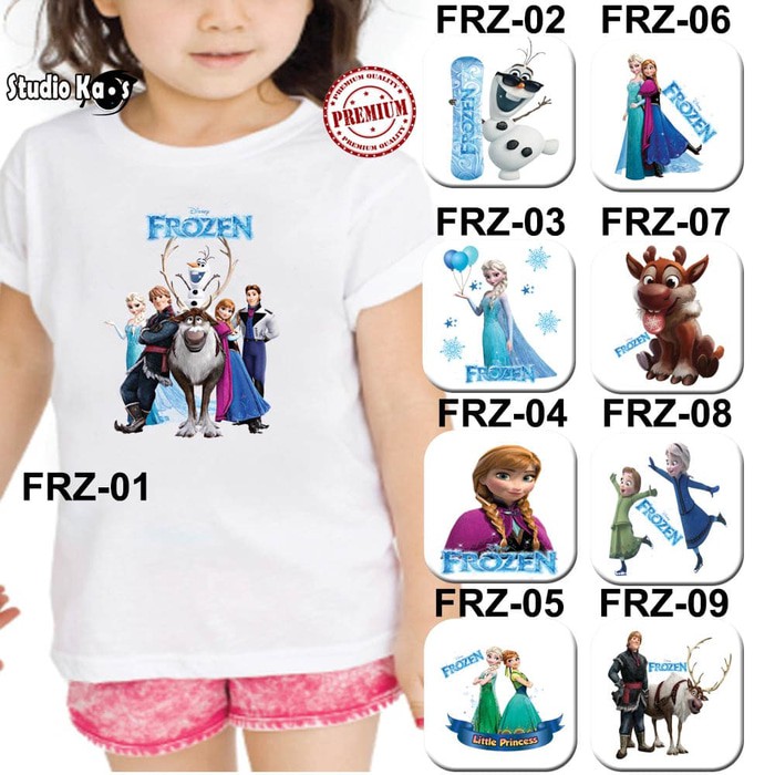 Baju Kaos Anak dan Dewasa Design Frozen
