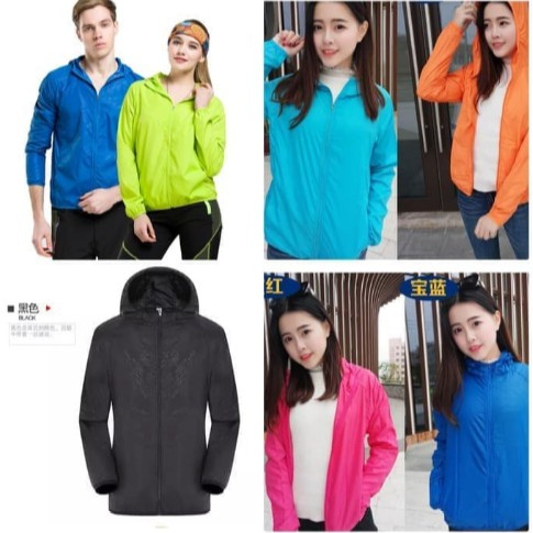 Jaket anti UV bahan ringan tahan air