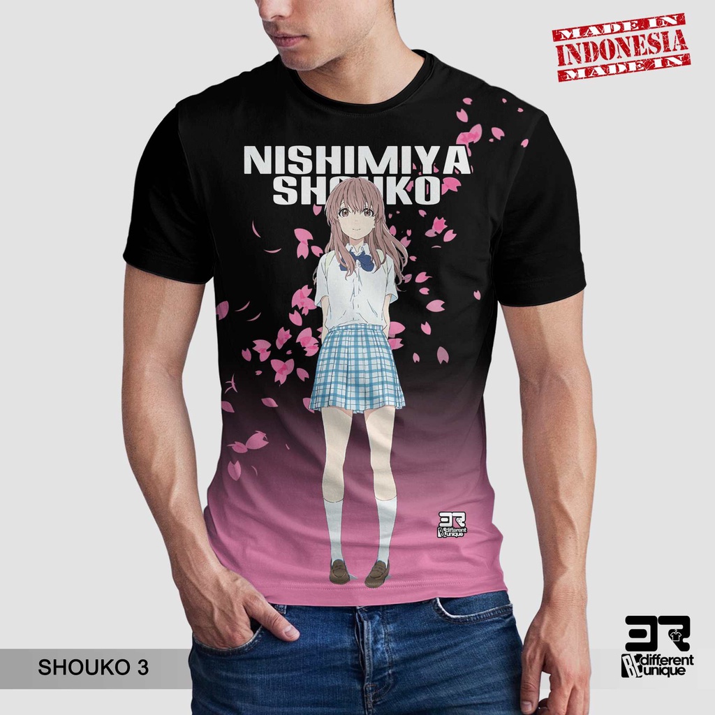 [ COD ] KAOS DISTRO PRINTING GAMBAR ANIME KOE NO KATACHI SHOUKO 3 / A SILENT VOICE - BAJU KARTUN MOT