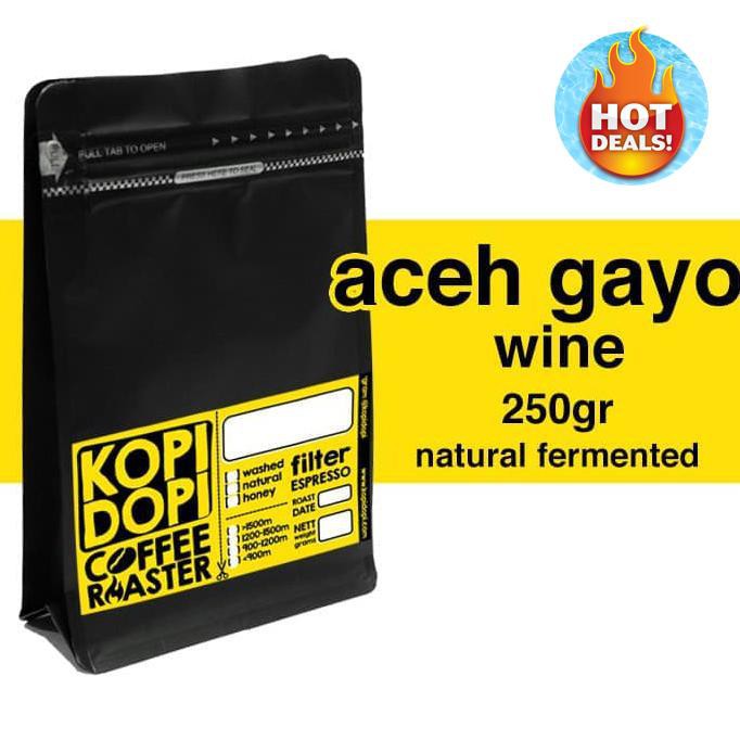 

Kopi Arabika Aceh Gayo Wine 250 Gram - Biji Utuh Termurah