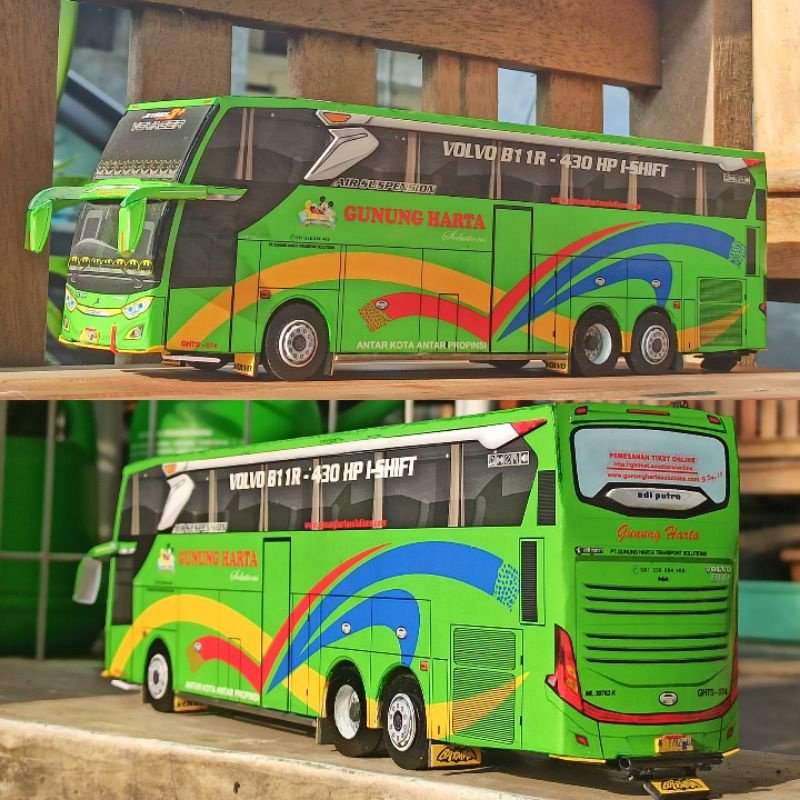 PAPERCRAFT BUS SKALA 1:50 GUNUNG HARTA BATMAN
