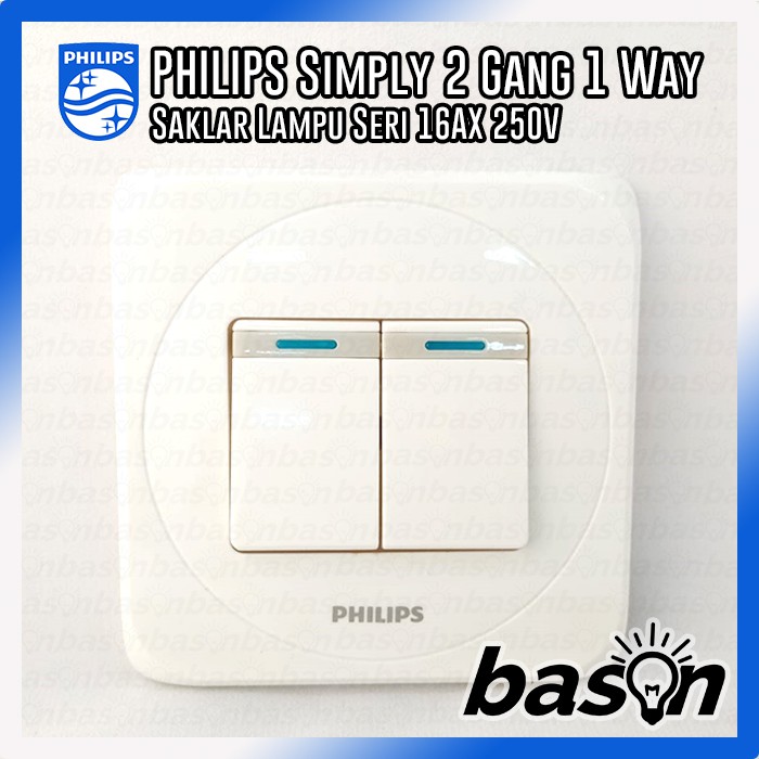 PHILIPS Simply 2 Gang 1 Way - Saklar Double / Seri