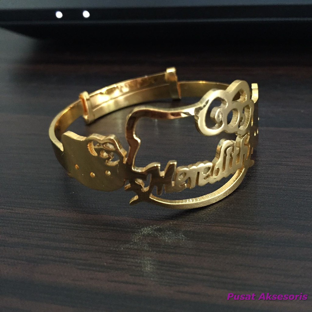 Gelang Nama Bayi - Gelang bayi Lapis emas 24 karat