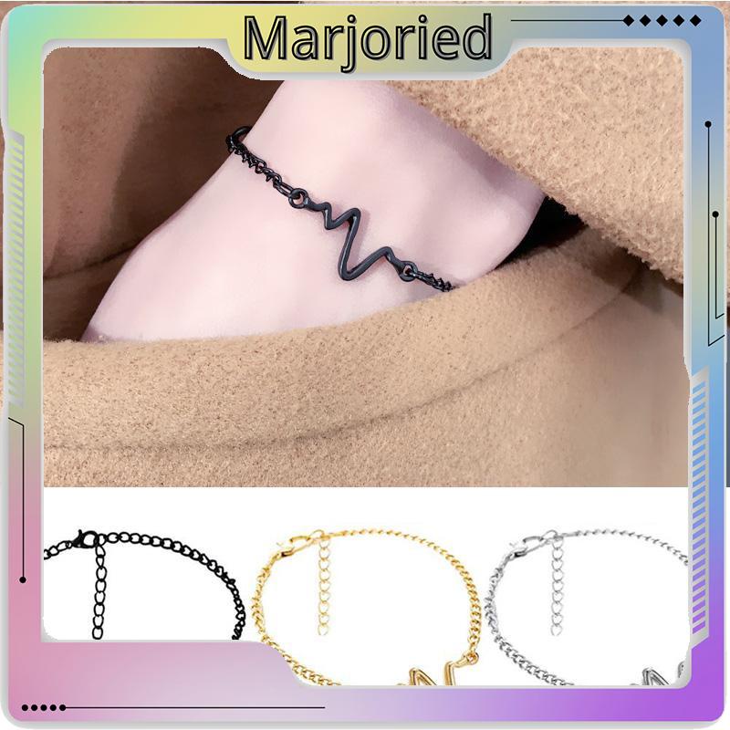 Gelang Rantai Adjustable Simple Model Elektrokardiogram Untuk Pria/Wanita/Pasangan-MJD