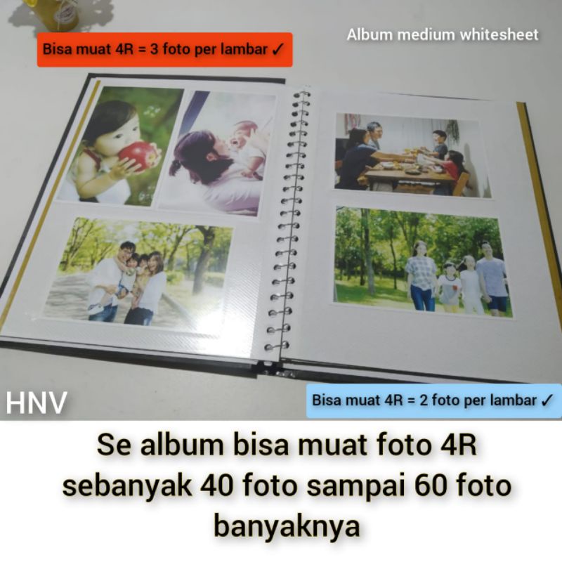 ALBUM FOTO MEDIUM SHEET PUTIH 10 LEMBAR COVER GAMBAR MOTIF