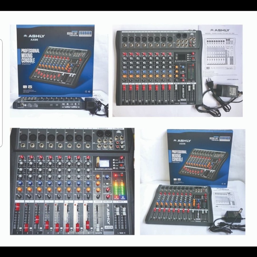 AUDIO MIXER ASHLY AX8N/AX 8N ( 8CH FULL )USB,MP3,BLUETOOTH