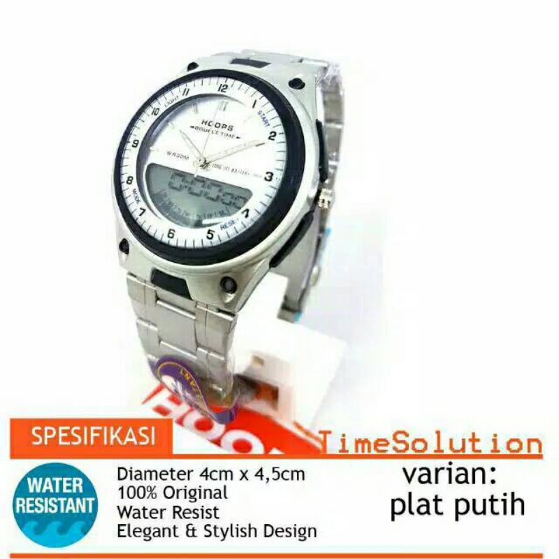 (Grosir)Jam Tangan Pria Double Time Hoops Strap Rantai Anti Air Original(Terima Cod)