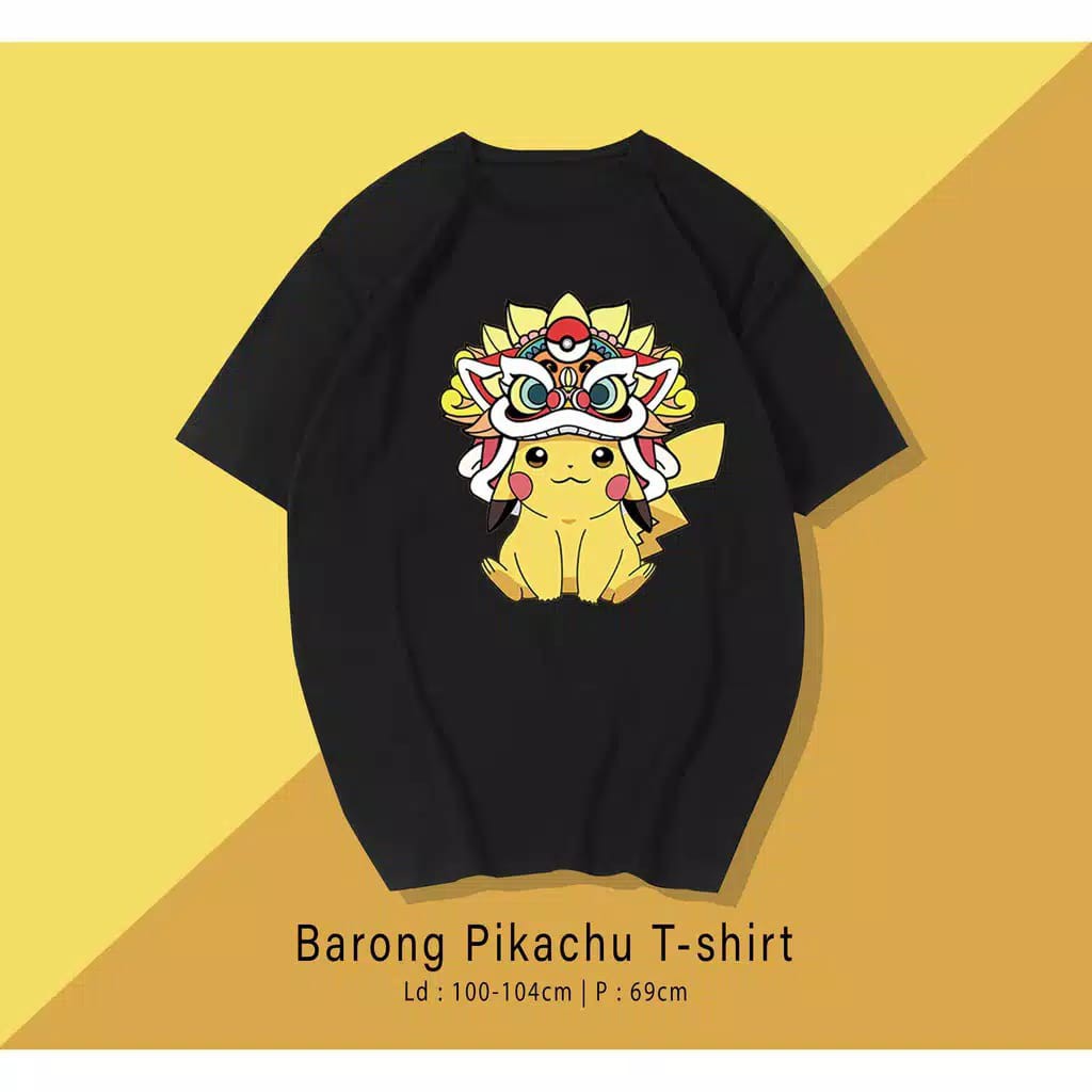 PIKACHU BARONG / TERMURAH BAJU KAOS KATUN WANITA/ PRIA UNISEX LENGAN PENDEK / TUMBLR TEE /  OVERSIZE