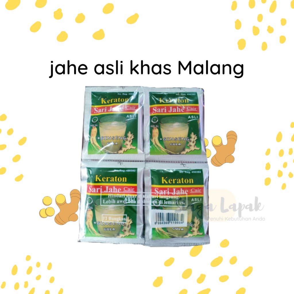 Sari Jahe Keraton Asli Cair Ekstrak ginseng MURAH - isi 12 sachet