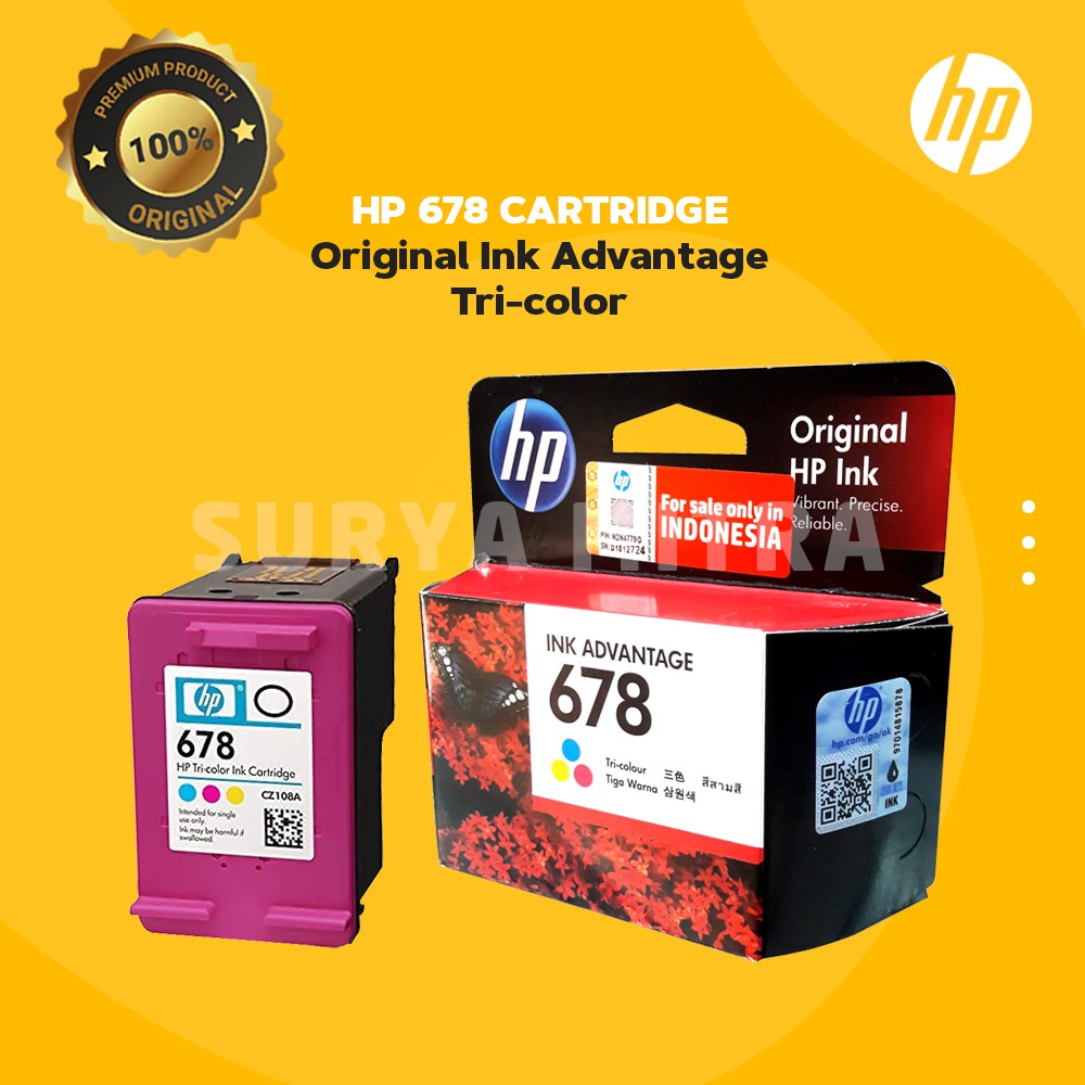 Tinta HP 678 Ink Colour Cartridge - For 1515, 2545 Color Original