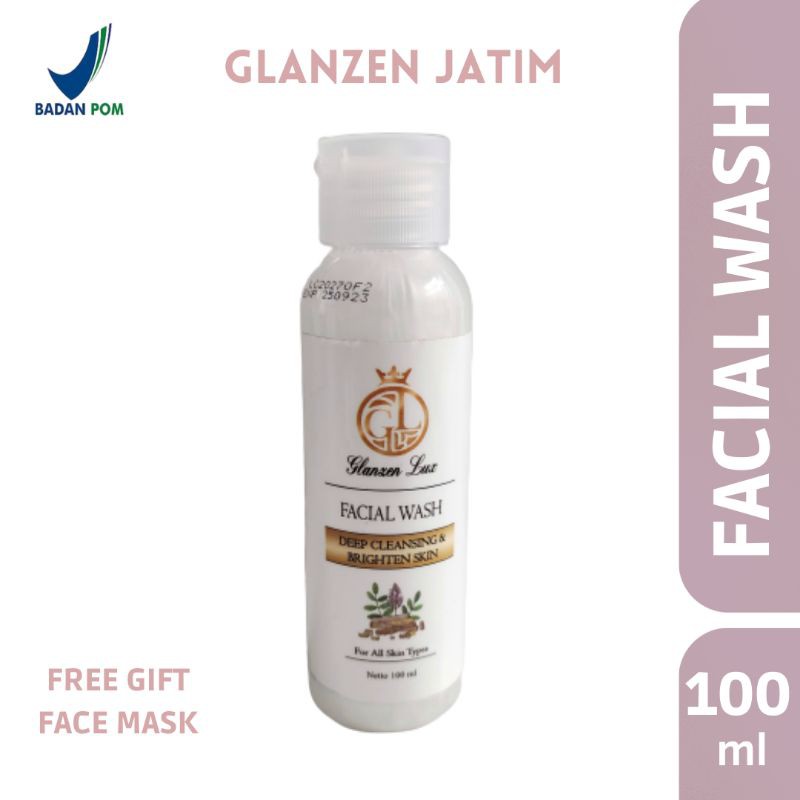 Glanzen Lux Facial Wash Gentle 100ml Pembersih Kulit Sabun Wajah BPOM Facial Foam Perawatan  Kulit