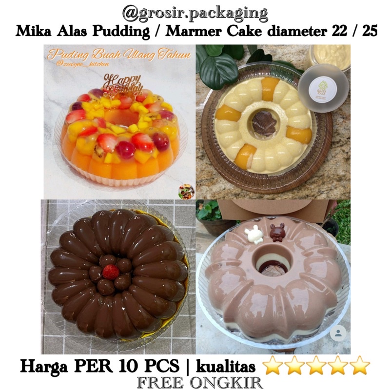 (10pcs) MURAH Alas mika Puding diameter 22cm / 25cm Alas mika Puding alas marmer cake mewah alas pud