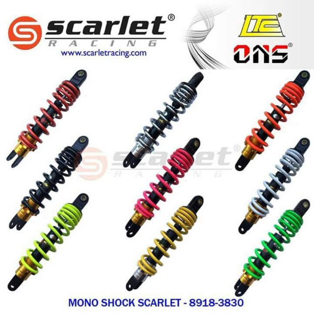 SHOCKBREAKER BELAKANG VARIASI SCARLET UKURAN 310MM YAMAHA MATIC MIO/FINO/MIOJ/SOULGT/MIO M3
