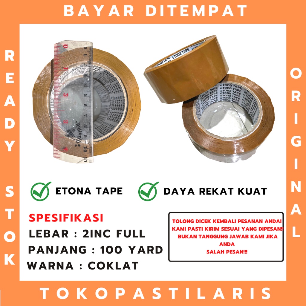 

LAKBAN COKLAT ETONA TAPE 2 INCH FULL 45MMx100YARD