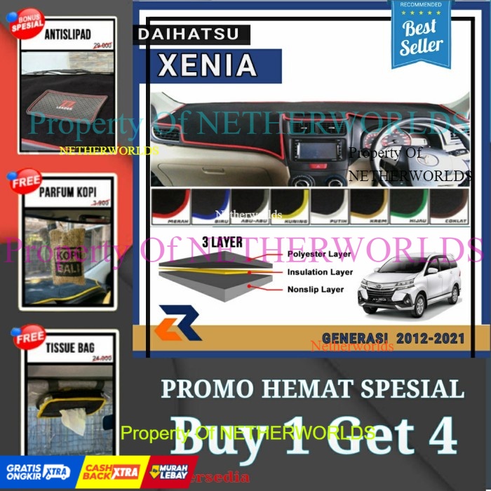 BUY 1 GET 7|| Alas cover dashboard Daihatsu Xenia Toyota New Avanza 2012-2021/ Kapet Mobil dashboard
