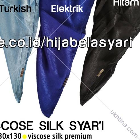 Hijab Voal Jilbab Umama Viscose Syari Kerudung Segi empat Polos Jumbo - Hitam