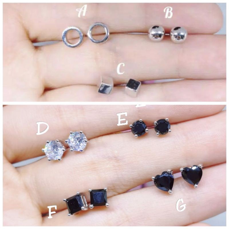 Anting subang lapis mas putih silver asli