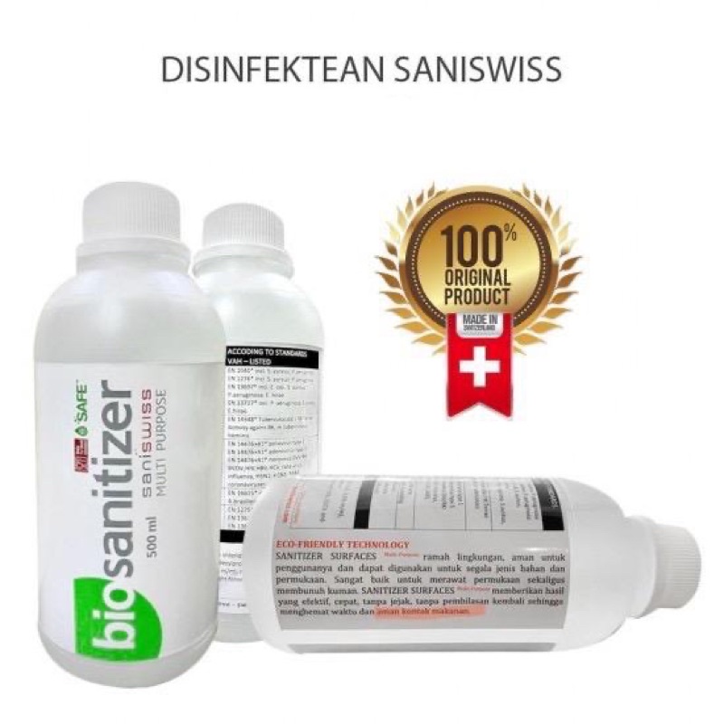 Bio Saniswiss 500 ML Spray Food Grade Disinfectan / Desinfectant Multi Purpose