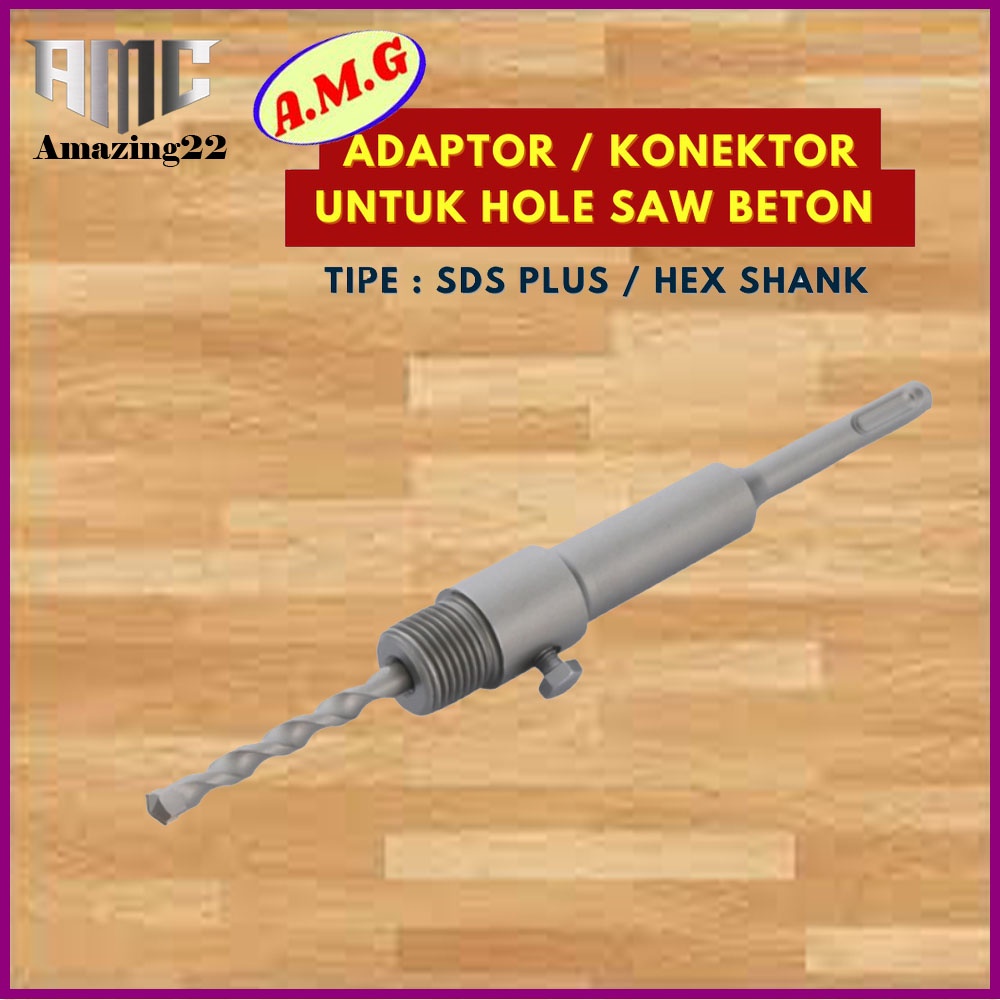 Adaptor Penyambung Mata Bor Hole Saw Holesaw Beton Pelubang Tembok Pipa Selang AC Set Perkakas Alat 