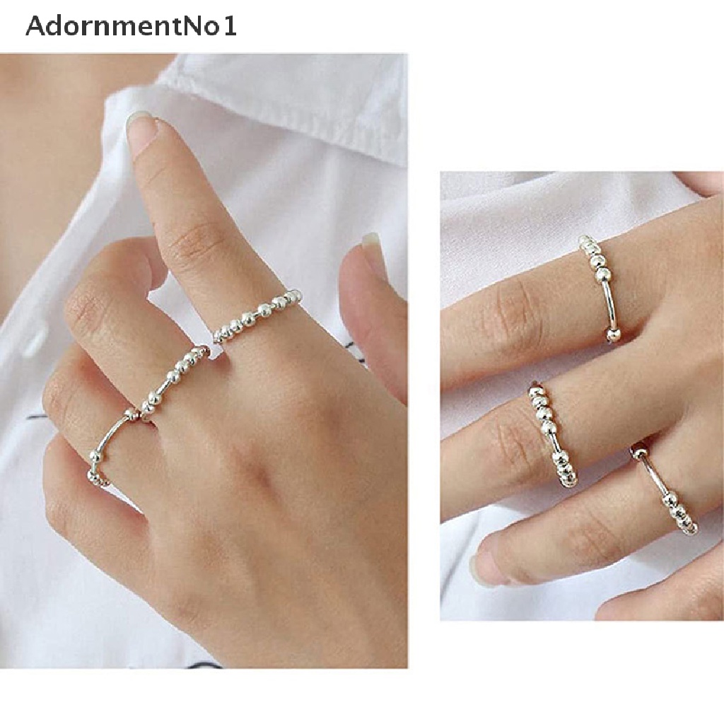 (AdornmentNo1) Cincin Manik-Manik Geometri Anti Stress Untuk Pria / Wanita