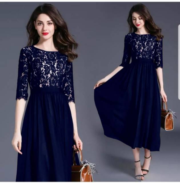 BAJU DRES WANITA TERBARU 2022 UKHTI LADIES GADIS SYARI DRESS NATAL DRESS ALEXIA BRUKAT Bv dress aleg