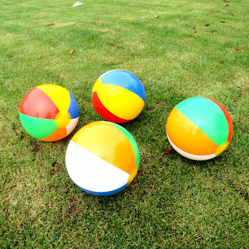 Mainan Bola Pantai Tiup Warna-Warni Ukuran 30cm Untuk Outdoor / Liburan / Olahraga Air