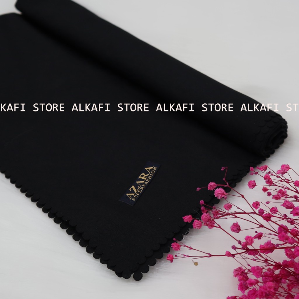 JILBAB SEGI EMPAT OSKARA VOAL.HIJAB OSCARA VOAL LASER CUT.KERUDUNG LASER BY AZARA-HITAM