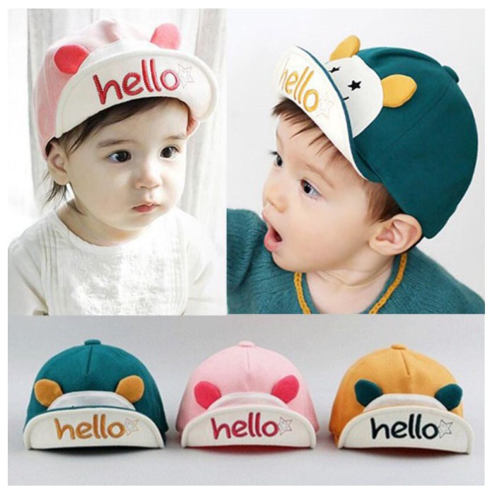 TOPI Fashion Baseball Karakter Lucu HELLO 6- 36 bulan VC