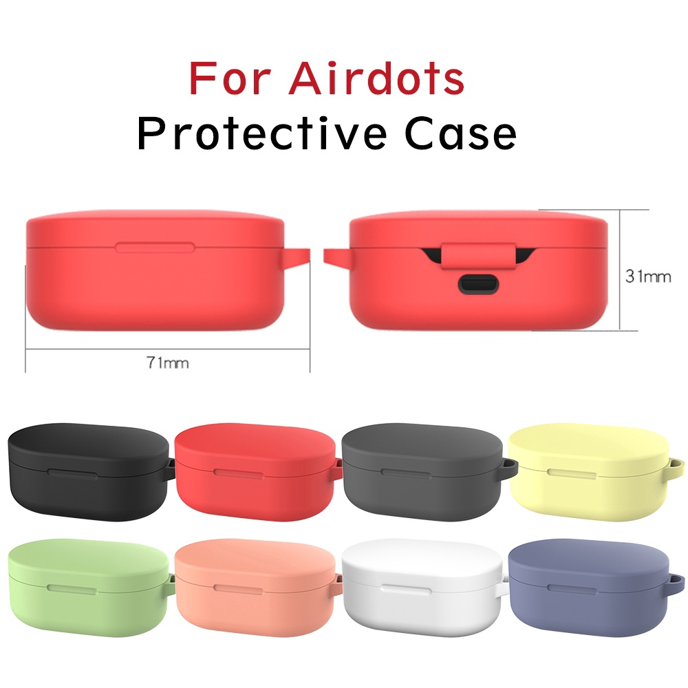 Soft Case Silikon TWS Xiaomi Mi True Wireless Earbuds Basic 2 ( Redmi Airdots / redmi airdots 2 ) + carabiner