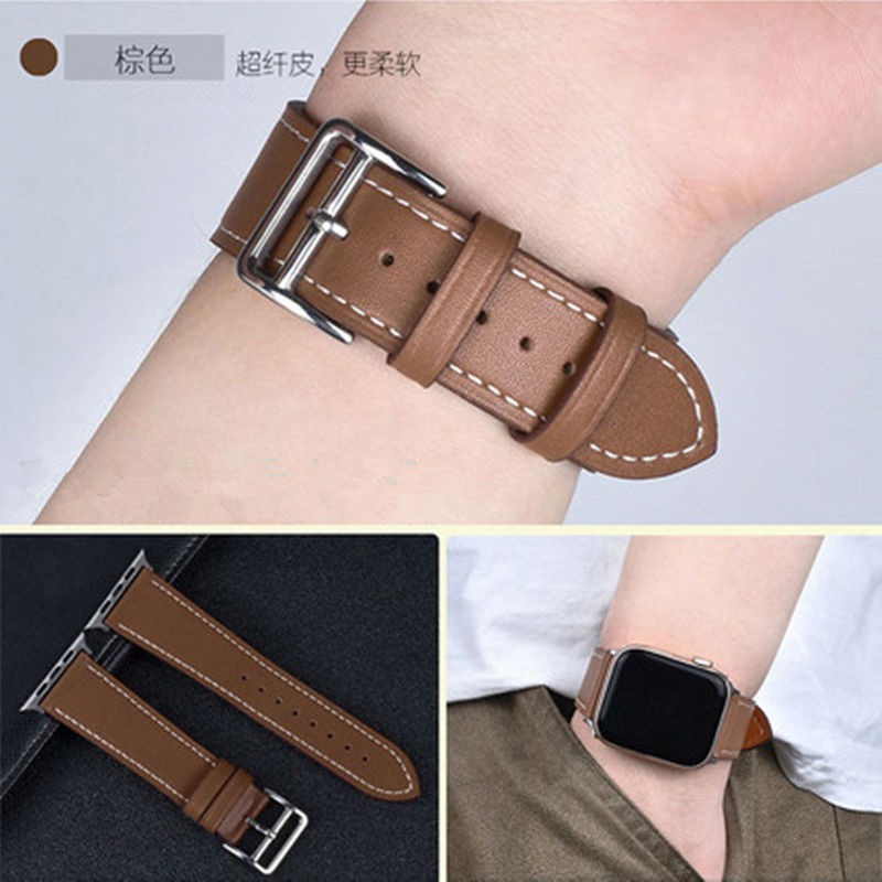 APPLE WATCH Leather Strap iWatch 10 9 8 7 41mm 45mm  S6 5 4 3 2 1 Replacement Band