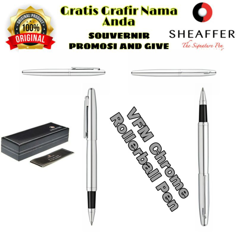 

PULPEN SHEAFFER VFM CHROME ROLLERBALL PEN GRATIS GRAFIR NAMA ANDA