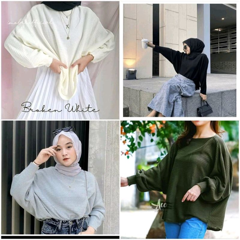 Sweater Rajut Batwing Kekinian - Kalong Rajut model terbaru - Cardigan Rajut Kalong terkini