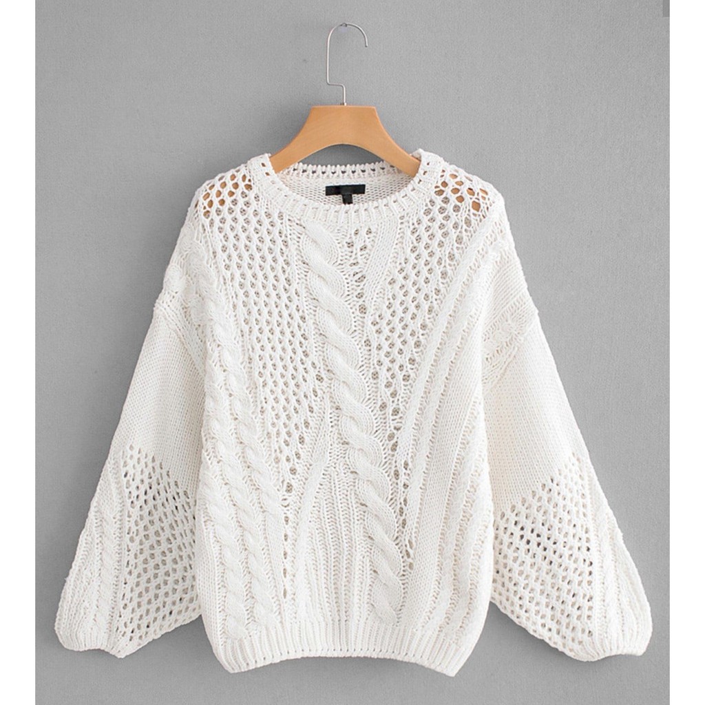 Sweater rajut motif lengan balon Shopee Indonesia Sweater rajut motif lengan balon Shopee Indonesia