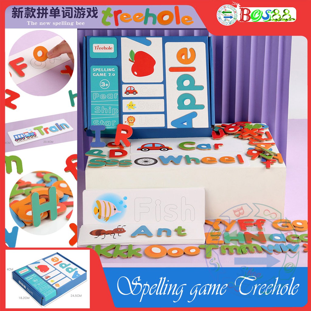 Jual Spelling Game Treehole / Spelling Game Word / Mainan Edukasi Kayu