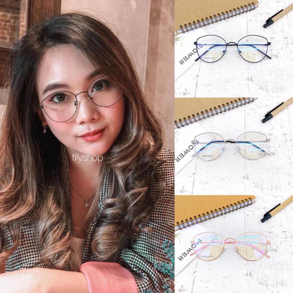 Frame Kacamata Minus Fashion Cat Eye Darling 730 Bahan Besi Ringan Nyaman Dipakai TERMURAH