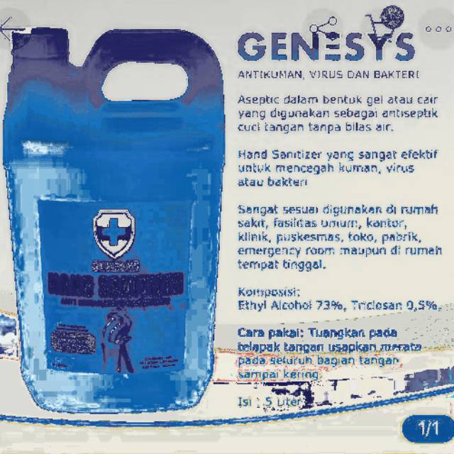 Hand Sanitizer Genesys 5liter (gel)