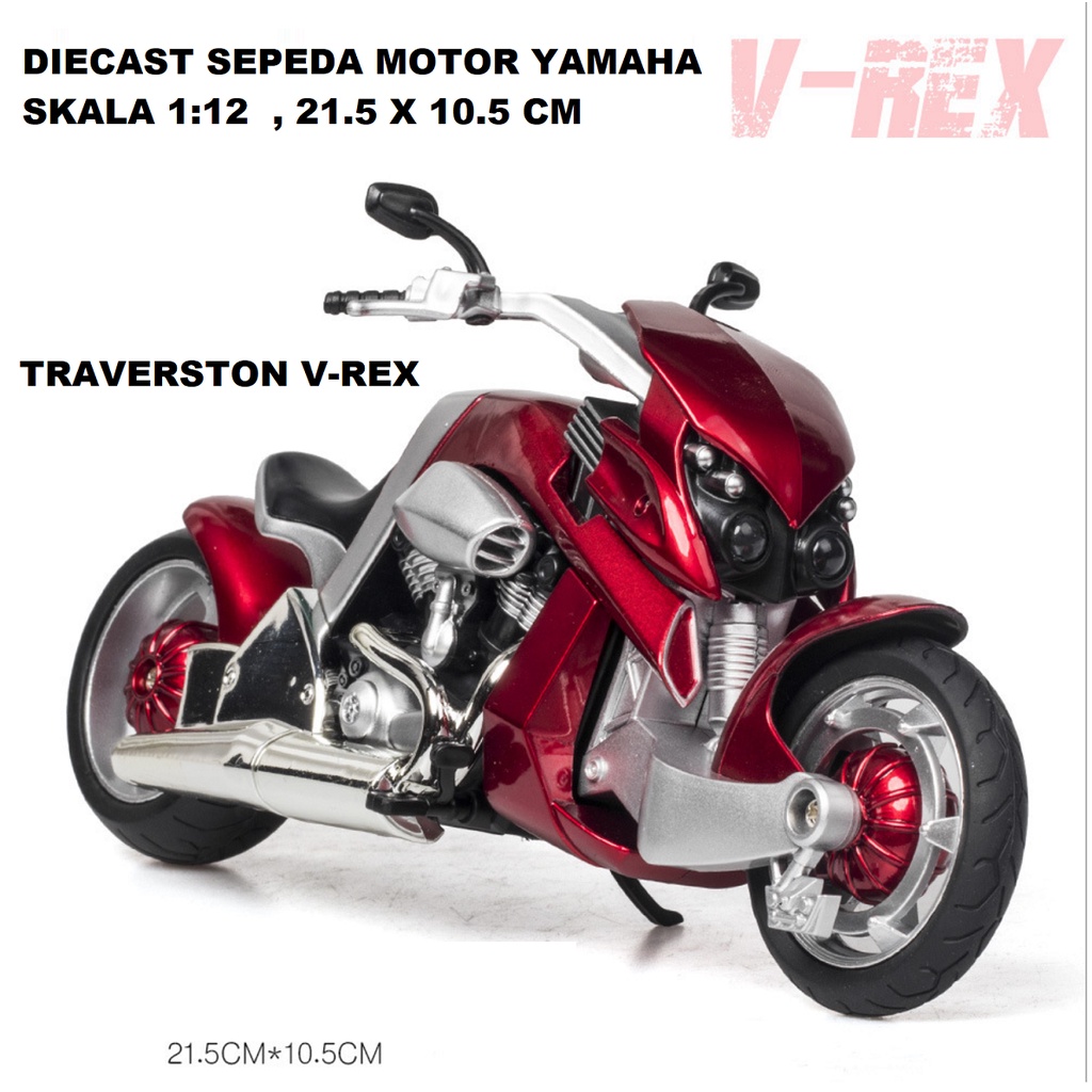 Diecast miniatur Sepeda Motor Yamaha Traverston V-Rex Skala 1:12 VREX YAMAHA