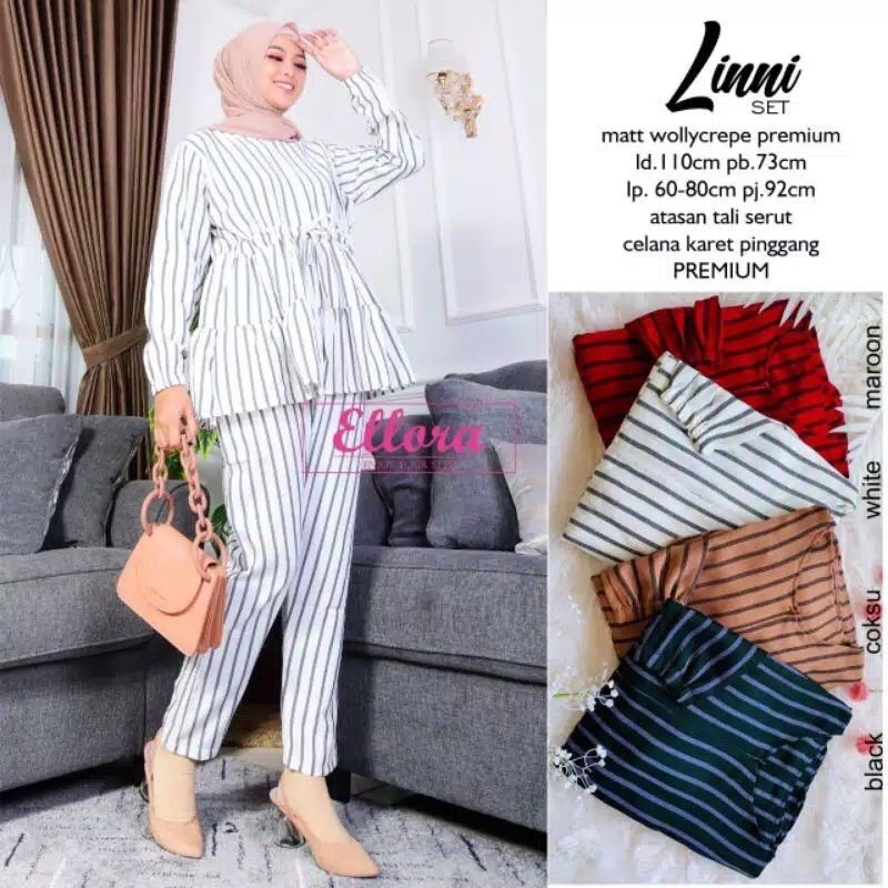 Linni Set - Setelan Wolfis Monalisa Import / Stelan Set Home Dress Busui / 161-5014